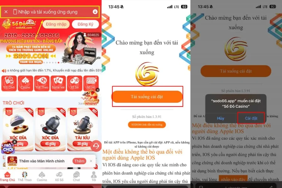 tải app sodo casino